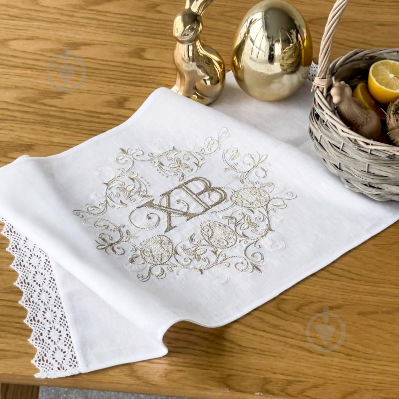 Рушник великодній 433-24/00 30x70 см Едельвіка білий - фото 6
