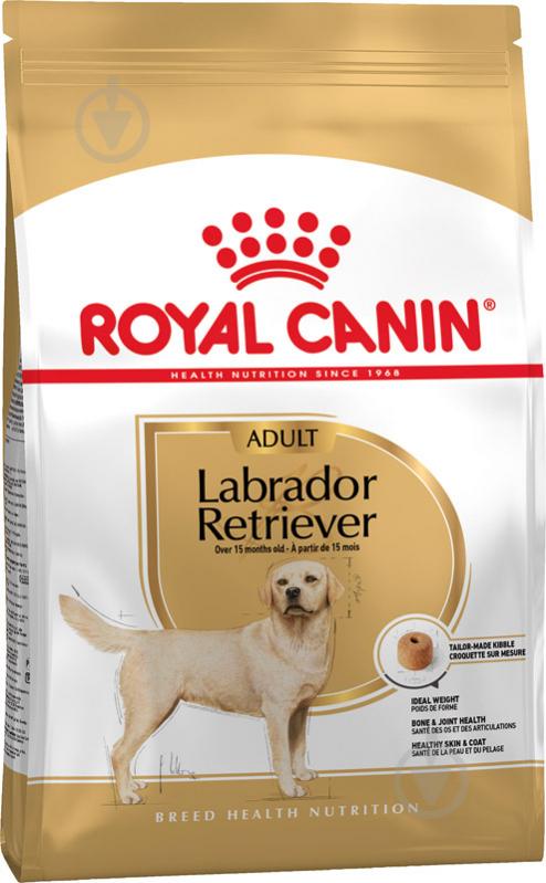 Корм сухий для дорослих собак для крупних порід Royal Canin LABRADOR RETRIEVER ADULT 12 кг (свійська птиця, рис, куку - фото 1