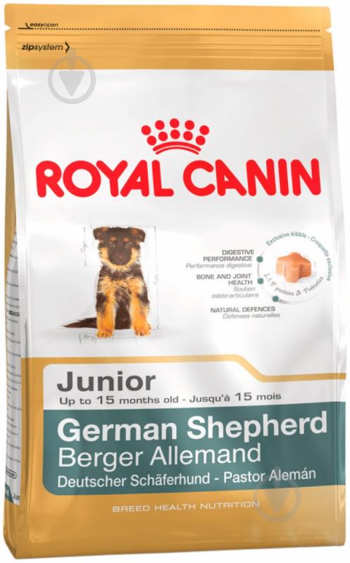 Корм сухой для щенков для крупных пород Royal Canin German Shepherd Junior 12 кг (домашняя птица, рис, кукуруза) 12 кг - фото 1