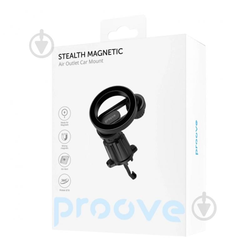 Тримач для мобільного телефона Stealth Magnetic Air Outlet Car Mount Magnetic Ring Proove чорний - фото 3 Тримач для мобільного телефона Stealth Magnetic Air Outlet Car Mount Magnetic Ring Proove чорний - фото 3