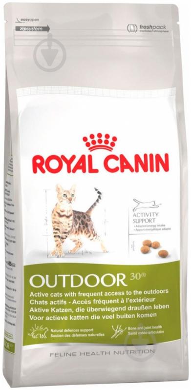 Корм сухой для активных кошек, которые часто бывают на улице Royal Canin Outdoor домашняя птица, рис, кукуруза 400 г - фото 1 Корм сухой для активных кошек, которые часто бывают на улице Royal Canin Outdoor домашняя птица, рис, кукуруза 400 г - фото 1