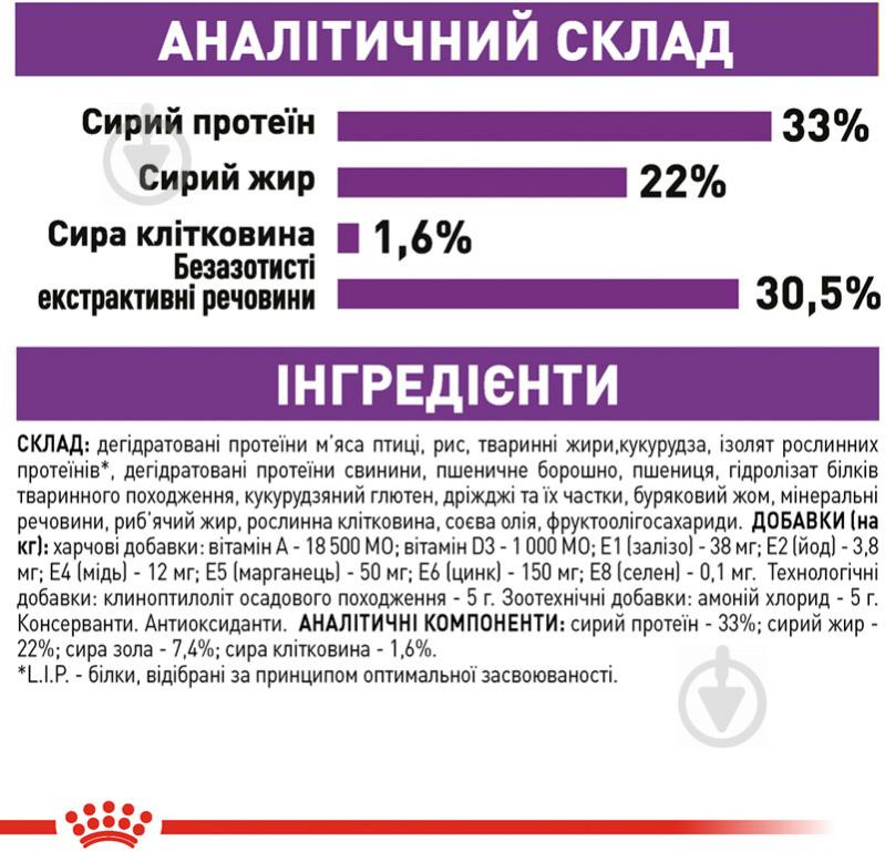 Корм сухий для дорослих котів віком від 1 року із чутливою системою травлення Royal Canin Sensible 33 свійська птиця, - фото 7