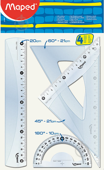 Набор линеек Cristal 4 шт. MP242820 Maped - фото 1