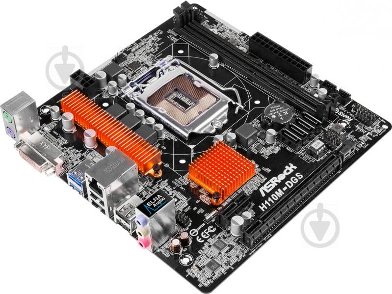 Материнская плата ASRock H110M-DGS (Socket 1151, Intel H110, mirco ATX) - фото 3