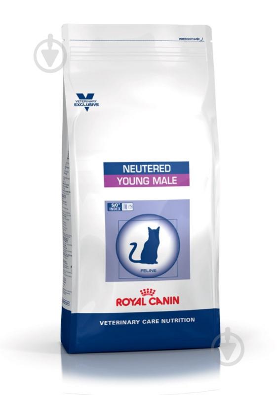 Корм сухой для стерилизованных котов Royal Canin Neutered Young Male домашняя птица, рис 400 г - фото 1