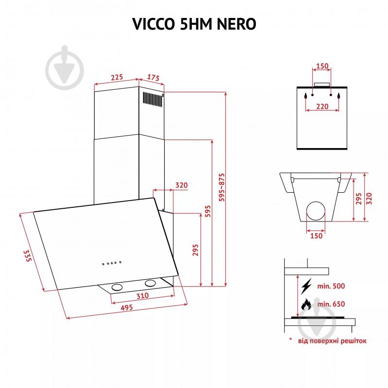 ВИТРИНА! Вытяжка Perfelli VICCO 5HM NERO - фото 11