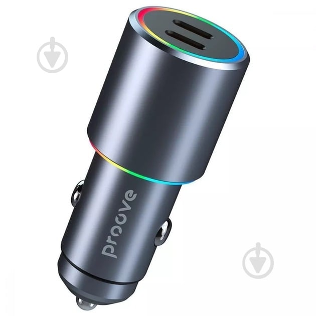 Автомобильное зарядное устройство Proove Double Energy 50W Type-C + Type-C metal gray - фото 5 Автомобильное зарядное устройство Proove Double Energy 50W Type-C + Type-C metal gray - фото 5