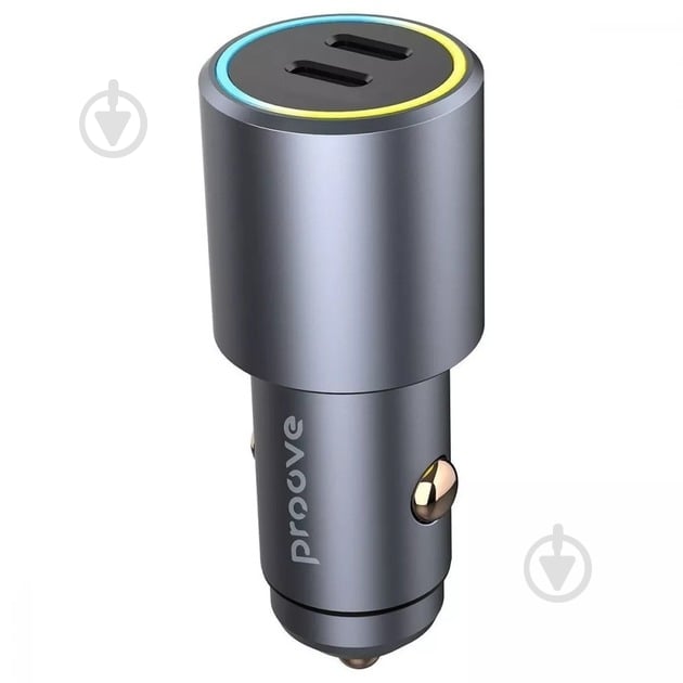 Автомобильное зарядное устройство Proove Double Energy 50W Type-C + Type-C metal gray - фото 1 Автомобильное зарядное устройство Proove Double Energy 50W Type-C + Type-C metal gray - фото 1