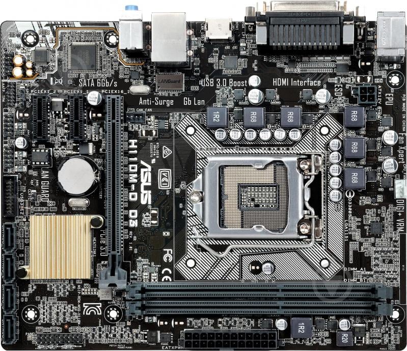 Материнська плата Asus H110M-D_D3 (Socket 1151, Intel H110, mirco ATX) - фото 1