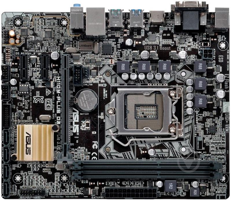 Материнська плата Asus H110M-PLUS_D3 (Socket 1151, Intel H110, mirco ATX) - фото 1