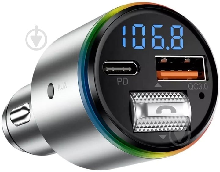 Автомобильное зарядное устройство Proove FM Launcher Power Drive 30W PD+QC3.0 Type-C+USB+AUX silver (FMPD30110006) - фото 5