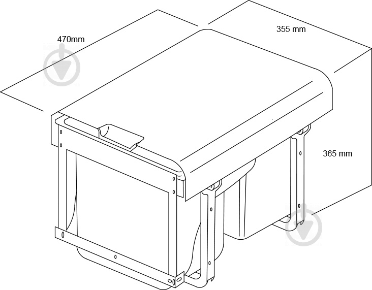 Відро для сміття Muller Widder Front 2x16 л сірий - фото 4