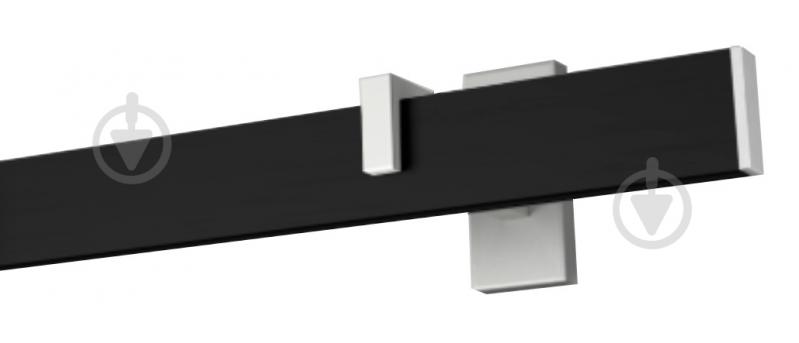 Комплект карниза Quadrum Square line одинарный 9/300 см белый/черный профиль/белое окончание с черными крючками - фото 1 Комплект карниза Quadrum Square line одинарный 9/300 см белый/черный профиль/белое окончание с черными крючками - фото 1