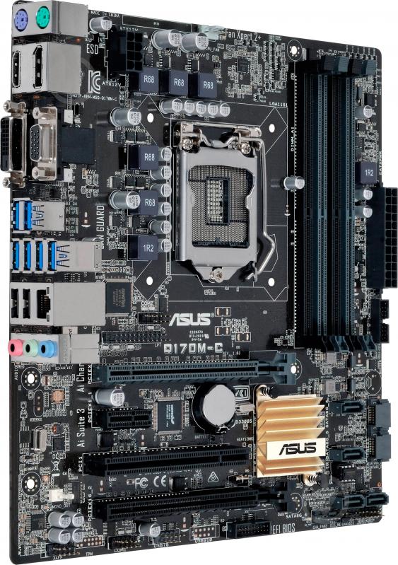 Материнська плата Asus Q170M-C (Socket 1151, Intel Q170, mirco ATX) - фото 2 Материнська плата Asus Q170M-C (Socket 1151, Intel Q170, mirco ATX) - фото 2