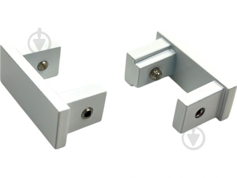 Комплект карниза Quadrum Square line одинарный 15/250 см белый/черный профиль/белое окончание с черными крючками - фото 3