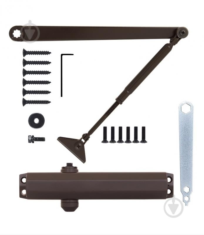 Доводчик дверний RYOBI D-2005V BC STD_ARM EN_3/4/5 з вітровим гальмом темно-коричневий 100 кг - фото 9