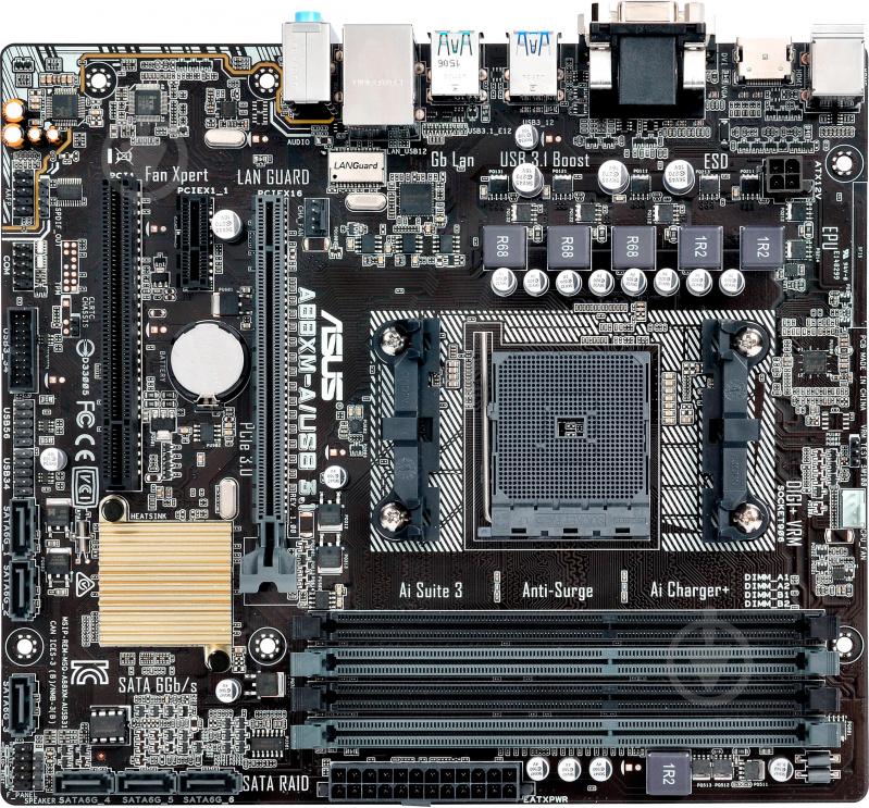 Материнська плата Asus A88XM-A/USB3.1 (Socket FM2+, AMD A88X, mirco ATX) - фото 1