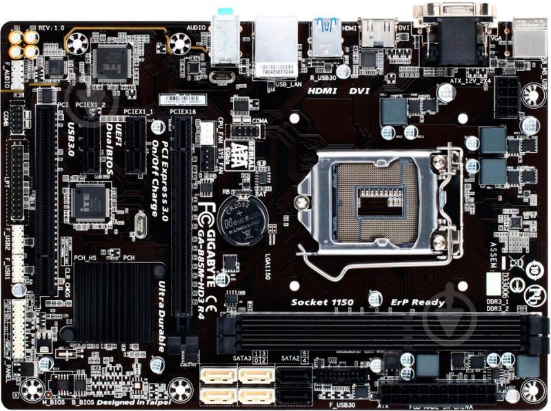 Материнская плата Gigabyte GA-B85M-HD3_R4 (Socket 1150, Intel B85, mirco ATX) - фото 1