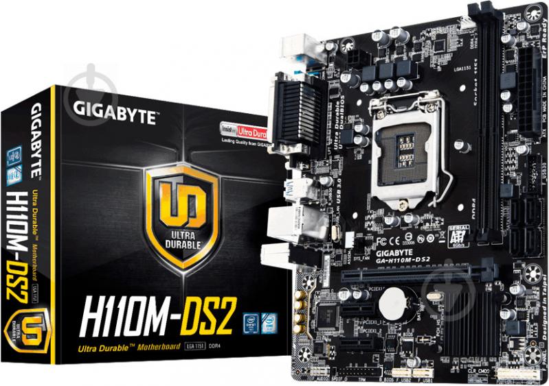 Материнская плата Gigabyte GA-H110M-DS2_DDR4 (Socket 1151, Intel H110, mirco ATX) - фото 4