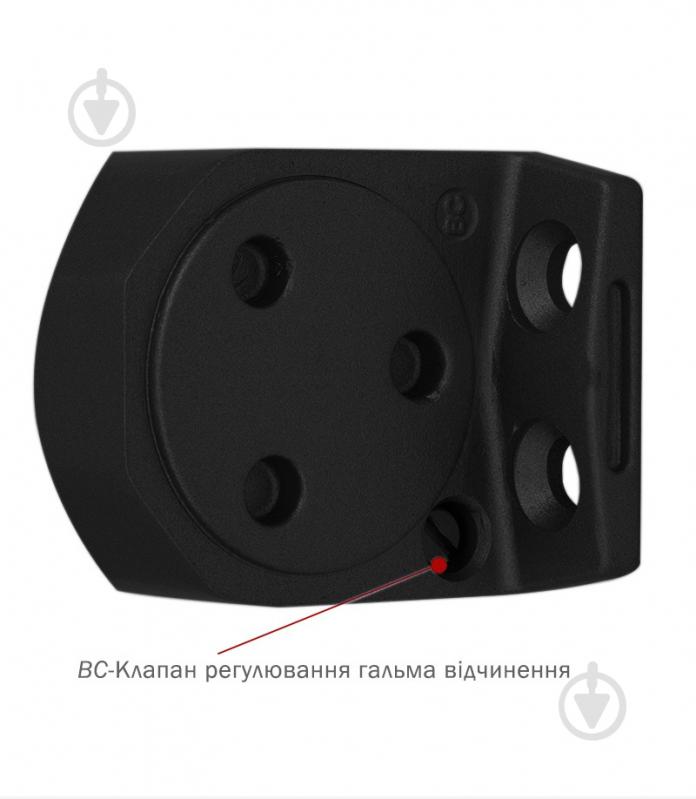 Доводчик дверний RYOBI D-2005V BC STD_ARM EN_3/4/5 з вітровим гальмом чорний 100 кг - фото 4