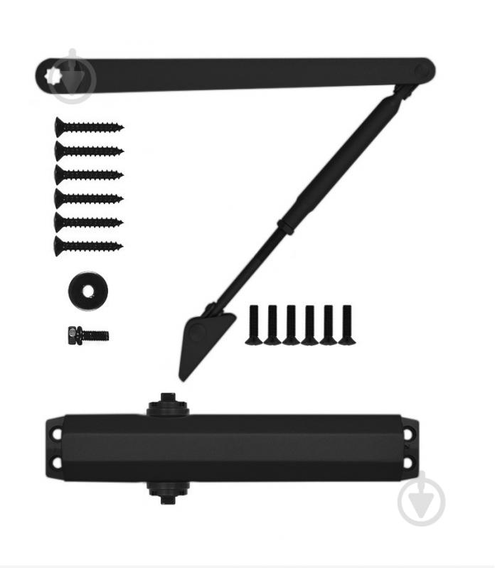 Доводчик дверний RYOBI D-2005V BC STD_ARM EN_3/4/5 з вітровим гальмом чорний 100 кг - фото 8