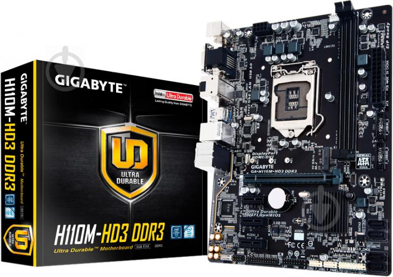 Материнська плата Gigabyte GA-H110M-HD3_DDR3 (Socket 1151, Intel H110, mirco ATX) - фото 4