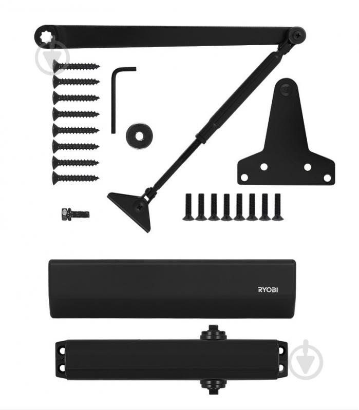 Доводчик дверний RYOBI D-2550 BC UNIV_ARM EN_1-4 з вітровим гальмом чорний 80 кг - фото 9
