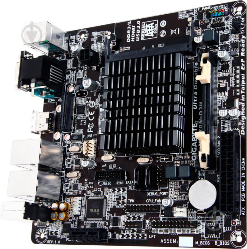 Материнська плата Gigabyte GA-N3050N-D3H (Integrated CPU, SoC, mini ITX) - фото 2