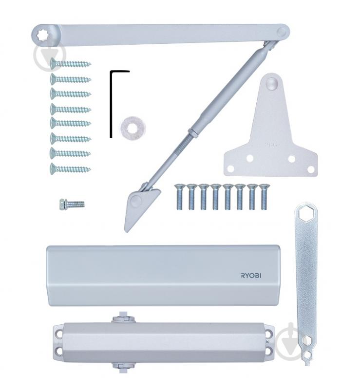 Доводчик дверний RYOBI D-2550 BC UNIV_ARM EN_1-4 з вітровим гальмом срібний 80 кг - фото 9