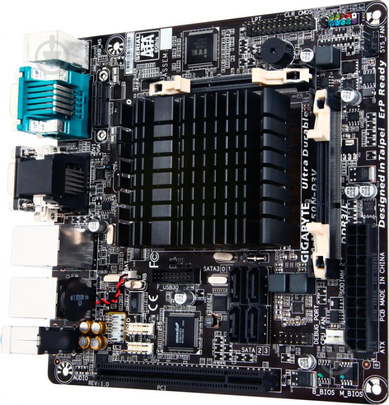 Материнська плата Gigabyte GA-N3150N-D3V (Integrated CPU, SoC, mini ITX) - фото 2