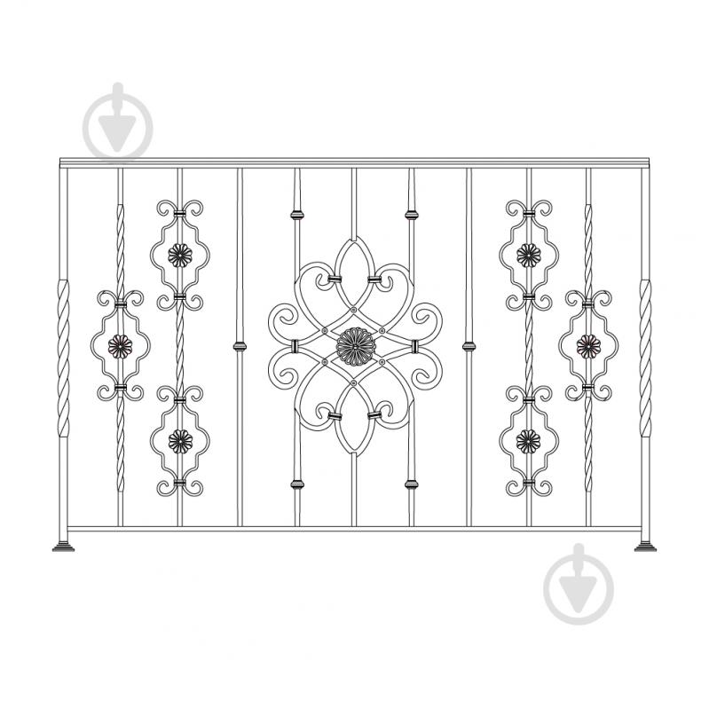 Кованое балконное ограждение БО-55 1500х1000 мм - фото 1