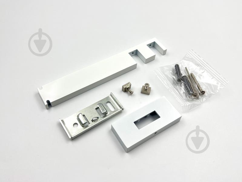 Комплект карниза Quadrum Square line двойной 17/300 см белый/черный профиль/белое окончание с белыми крючками - фото 4