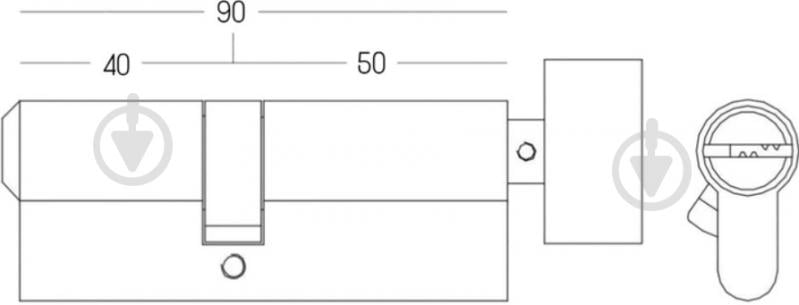 Цилиндр Abus 40x50 ключ-вороток 90 мм матовый никель KD6PS N Z40/K50 5K - фото 2 Цилиндр Abus 40x50 ключ-вороток 90 мм матовый никель KD6PS N Z40/K50 5K - фото 2
