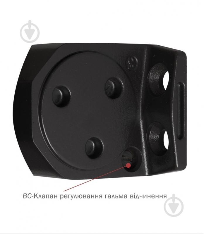 Доводчик дверний RYOBI D-2005V BC STD_ARM EN_3/4/5 з вітровим гальмом сірий антрацит 100 кг - фото 4