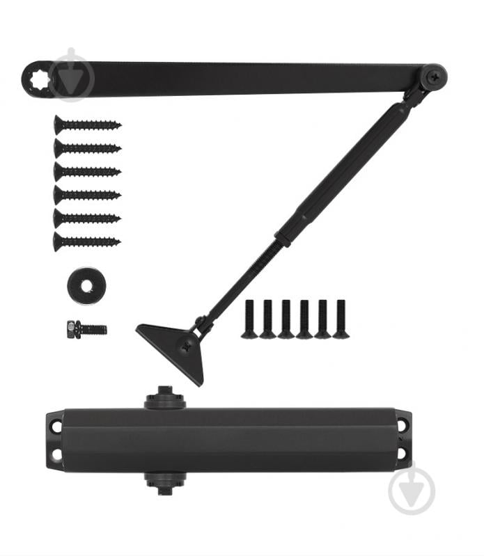 Доводчик дверний RYOBI D-2005V BC STD_ARM EN_3/4/5 з вітровим гальмом сірий антрацит 100 кг - фото 9