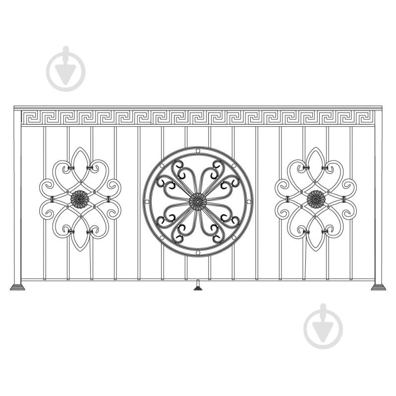 Кована балконна огорожа БО-63 2000х1000 мм - фото 1