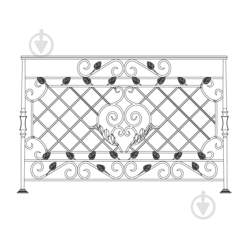 Кована балконна огорожа БО-66 1500х1000 мм - фото 1