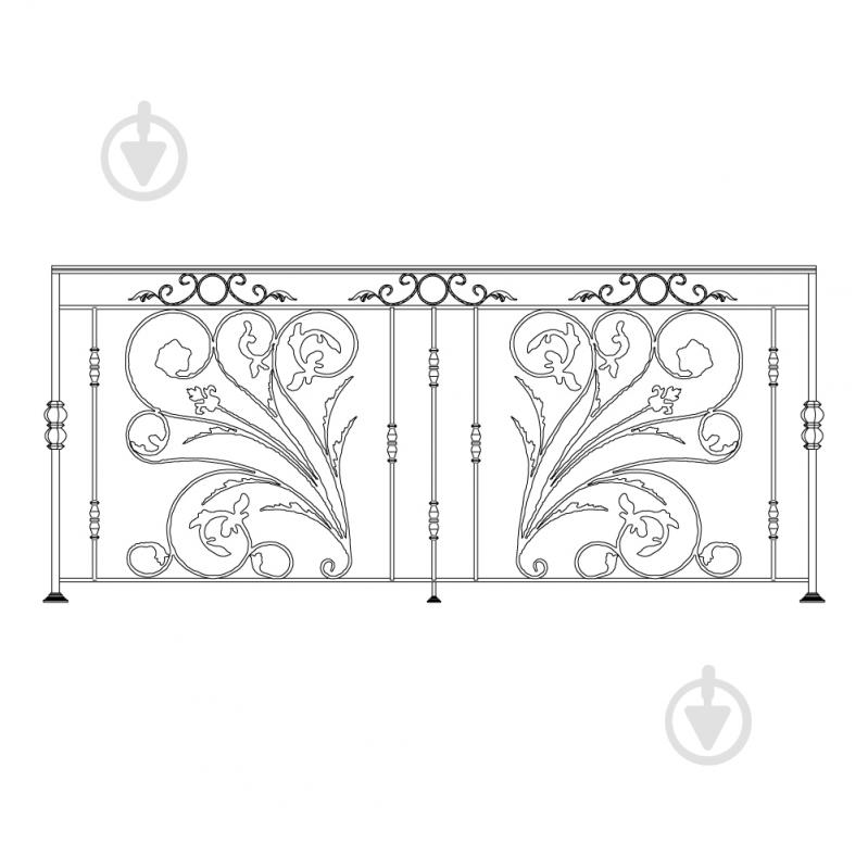 Кованое балконное ограждение БО-67 2500х1100 мм - фото 1