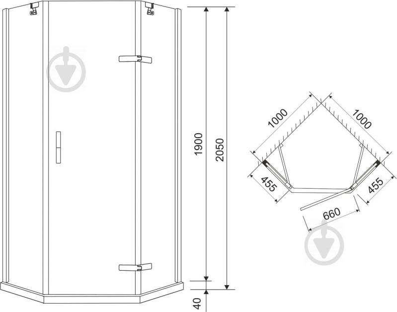 Душова кабіна Eger Stefani 100x100 см 599-535-100 - фото 12