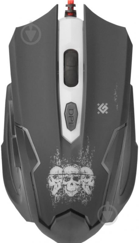 Мышка Defender Skull GM-180 (+коврик) black - фото 1