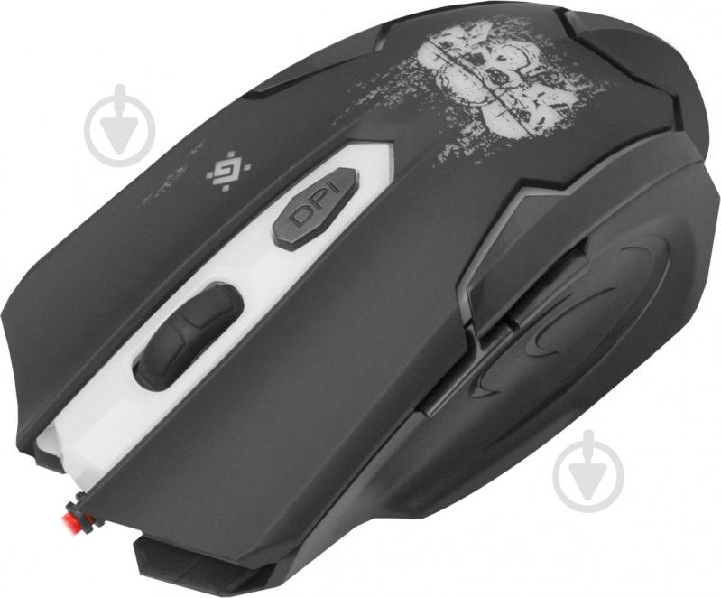 Мышка Defender Skull GM-180 (+коврик) black - фото 2