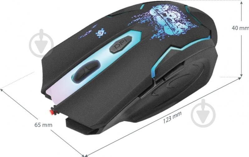 Мышка Defender Skull GM-180 (+коврик) black - фото 8