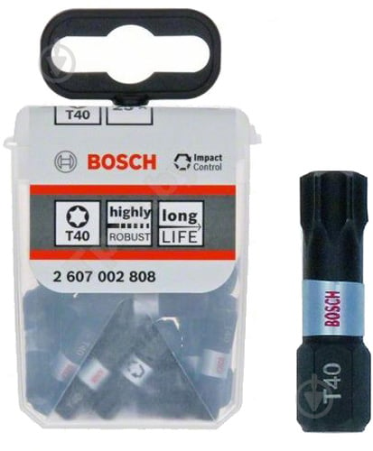 Набор бит Bosch Impact Control 25 мм T40 TicTac 25 шт. 2607002808 - фото 1