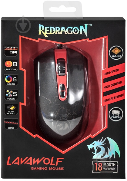 Мышка Redragon LavaWolf black - фото 9