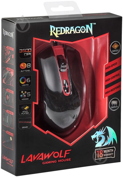 Мышка Redragon LavaWolf black - фото 10