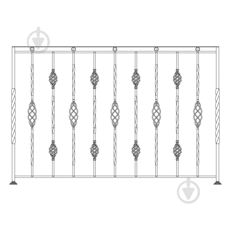 Кована балконна огорожа БО-75 1500х1000 мм - фото 1