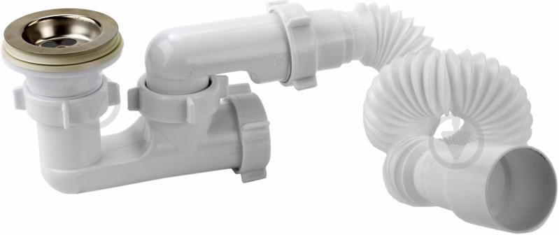 ? Сифон для поддона Orio регулируемый с гибкой трубой 40х40 / 50, Орио ...