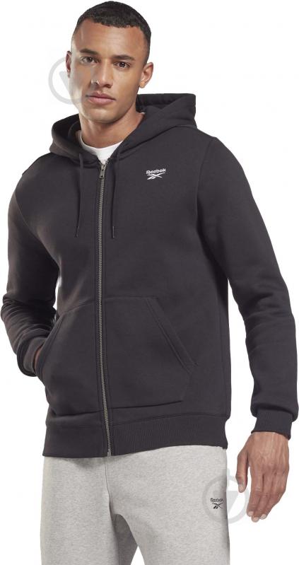 Толстовка Reebok RI FLEECE FZ HOODIE GR9206 р. 58 черный - фото 1