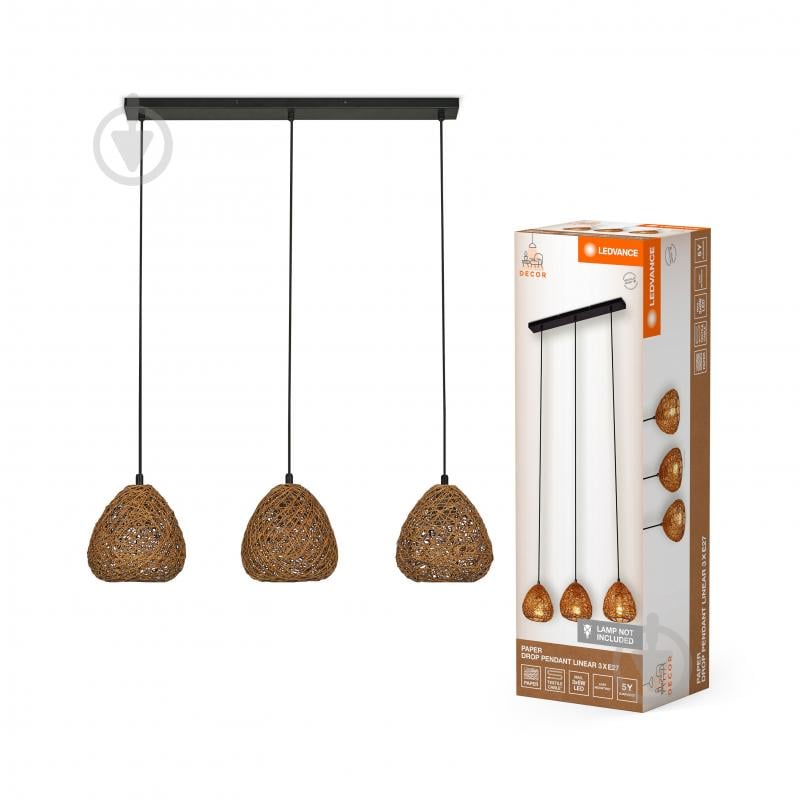 Підвіс Ledvance 3xE27 бежевий DECOR PAPER drop Linear - фото 2