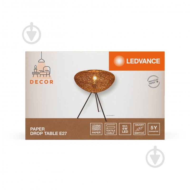 Настільна лампа декоративна Ledvance 1xE27 бежевий DECOR PAPER DROP table - фото 11